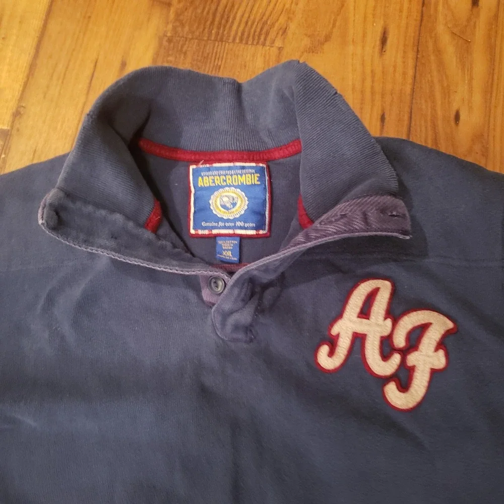 VTG Y2K Abercrombie‎ Long Sleeve Pullover Henley Shirt Casual AF Logo XXL